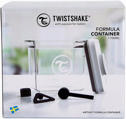TWISTSHAKE pojemnik na mleko 1700ml hermetyczny, biały pojemnik na mleko modyfikowane, BPA free