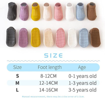 WDMIYA Anti-Rutsch-Socken für Kleinkinder M 1-3 Jahre x8