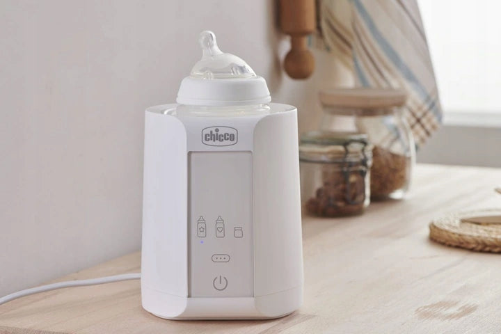 CHICCO Home Travel PODGRZEWACZ DO BUTELEK "O cyfrowy podgrzewacz butelek biały, domowy i podróżny, zasilanie sieciowe i samochodowe