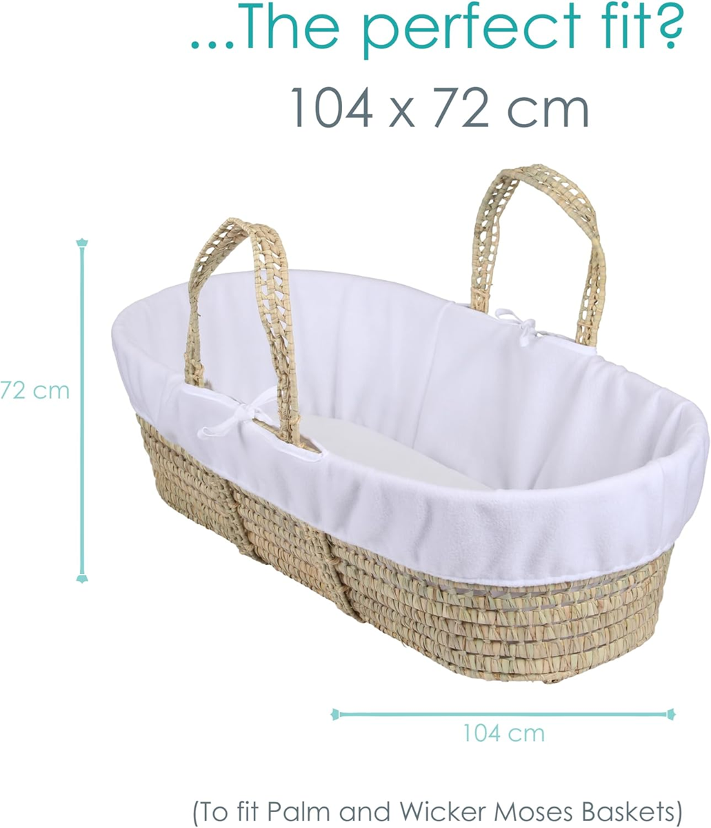 CLAIR DE LUNE Polarfutter für Moseskorb, Gondel 72x104 cm
