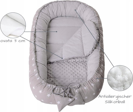 MEDIPARTNERS Babynestchen 90 x 50 + Minky-Einlage – Produktfoto 2