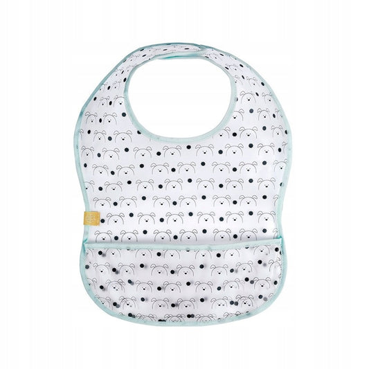 LASSIG plastic bib with hook-and-loop fastening and pocket, 6–24 months