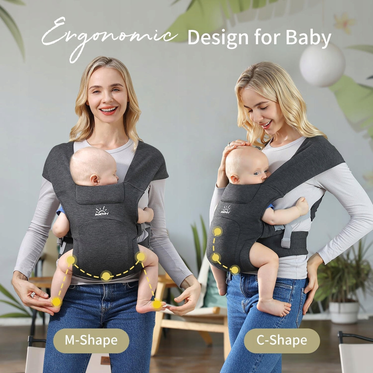 MOMTORY ergonomische Babytrage 3 - 12kg