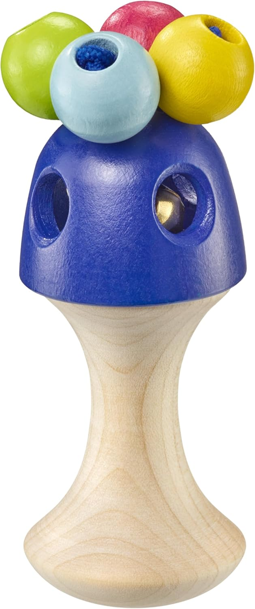 SELECTA Girali Colori drevené hryzadlo so zvončekmi 4,5 x 11 cm