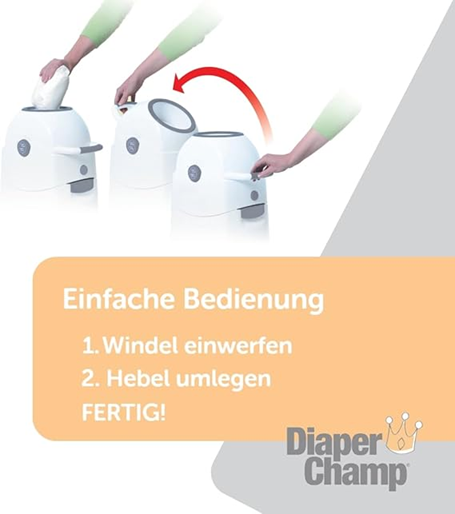 DIAPER CHAMP Windeleimer FÜR MÜLLSÄCKE +/-50 Windeln