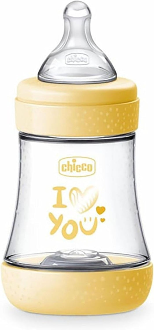 CHICCO Perfect 5 antikoliková fľaša 150 ml, cumlík 1 s pomalým prietokom 0+