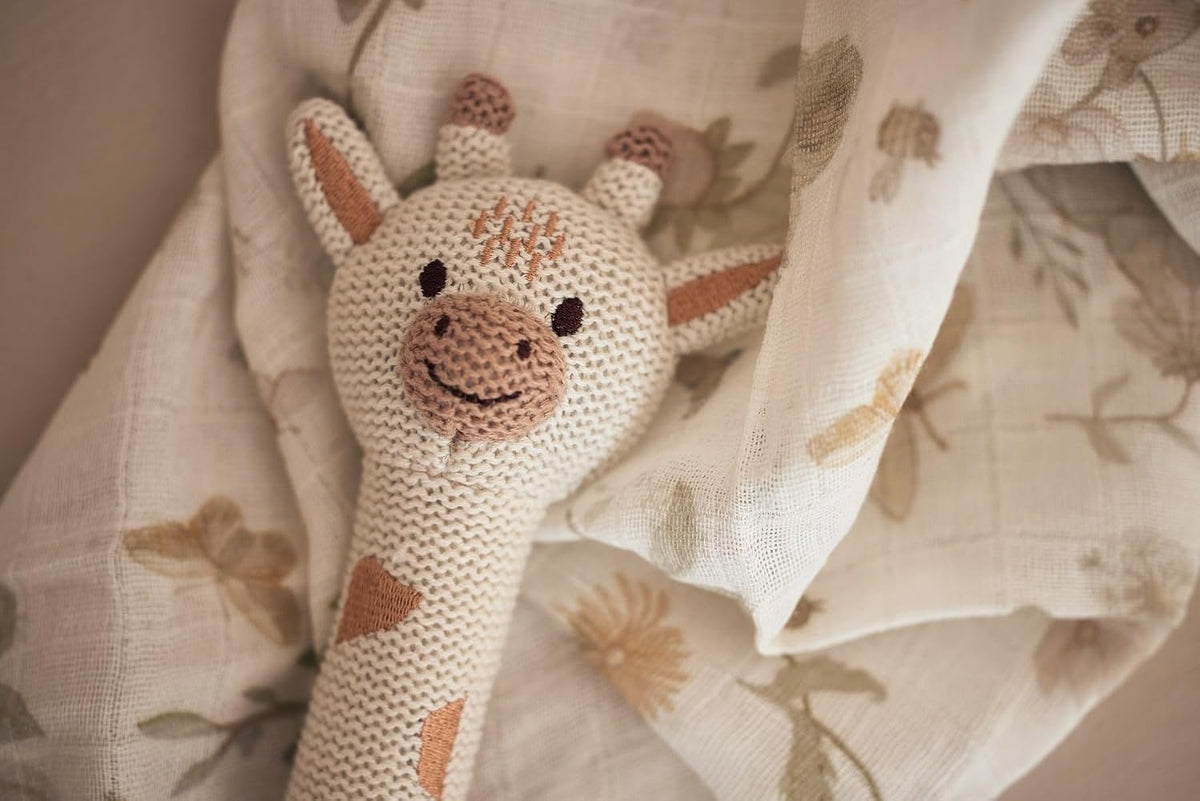 JOLLEIN Baby-Rassel 20cm Giraffe