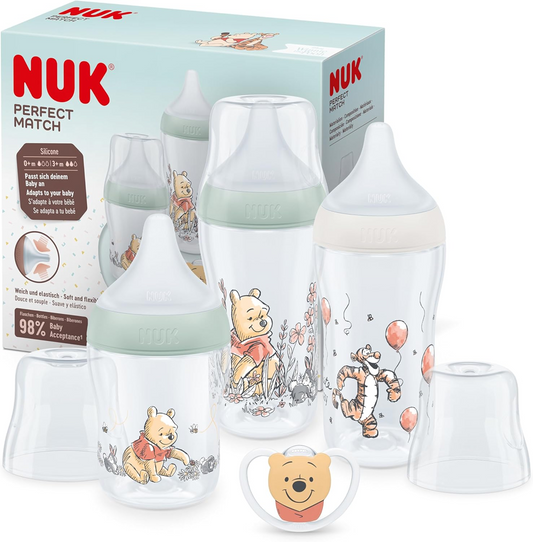 NUK Perfect Match Starterset Flaschen + Schnuller Winnie Puuh