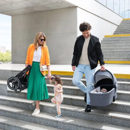 KINDERKRAFT gondola do wózka NEA UPF50+ kompaktowa – ASH PINK – zdjęcie 7